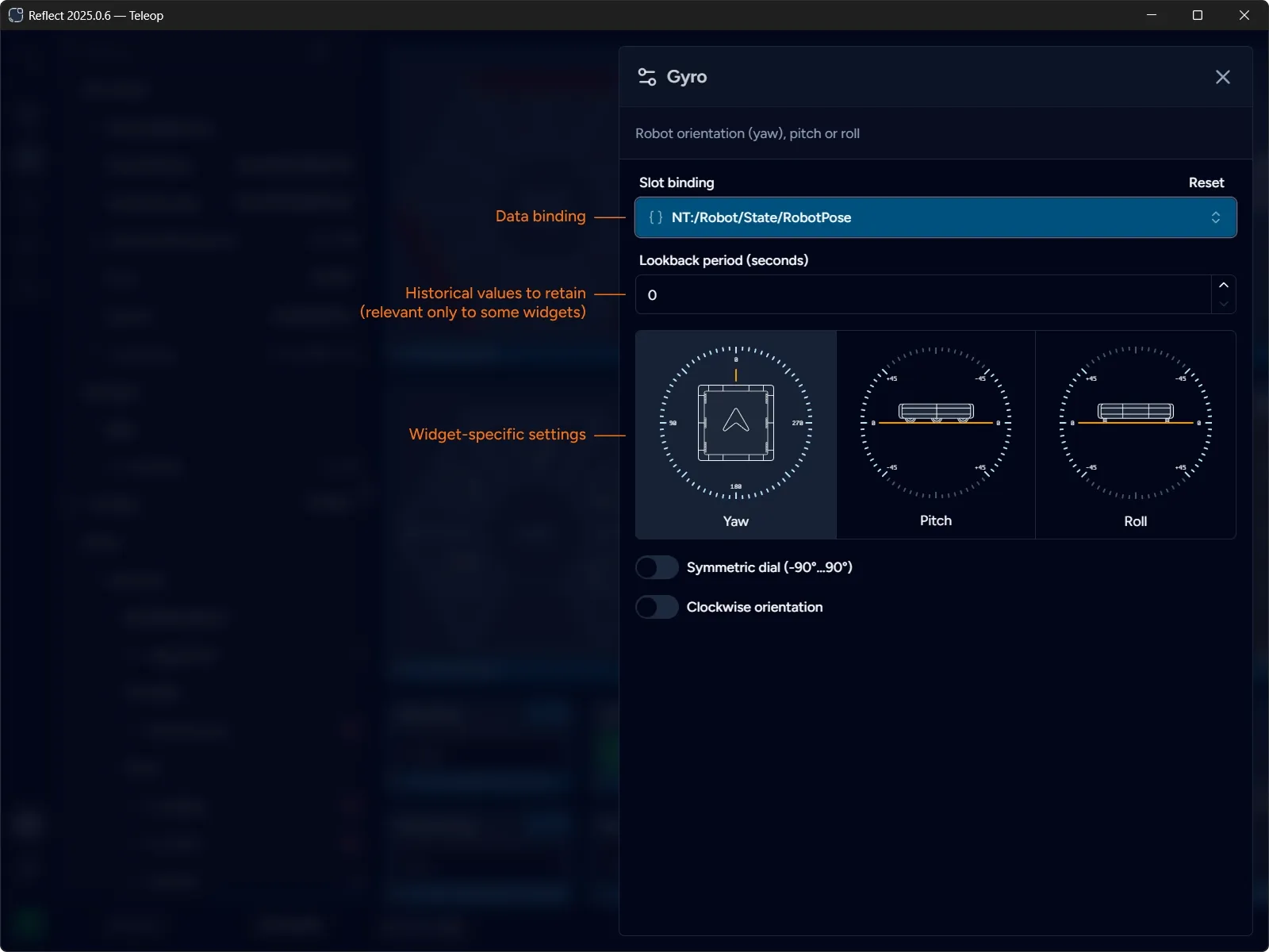 Reflect Configure Widgets